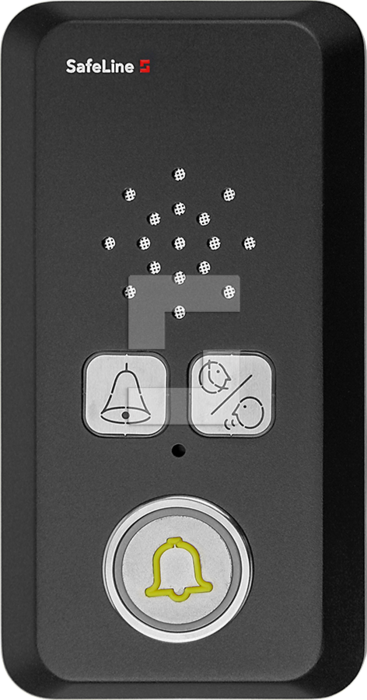 SafeLine MX3+, montage en applique et matériau noir avec lentilles pour pictogrammes et bouton (1)
