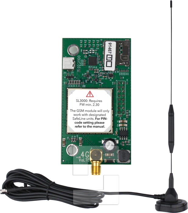 SafeLine TTR GSM/4G interfacekort, antenne inkluderet