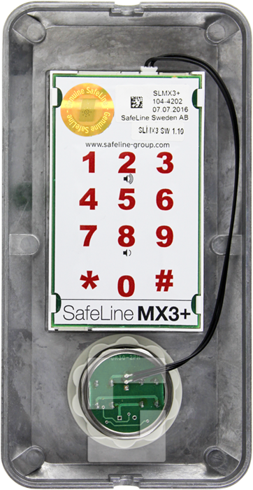 SafeLine MX3+ – Overflademonteret design, piktogrammer & knap (2)