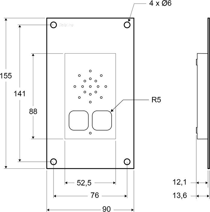 SL6-talestasjon – skjult montering med piktogramlinser (2)