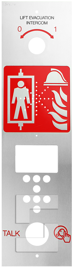 SafeLine EVAC frontplate, inngangsstasjon, gravert (EN)