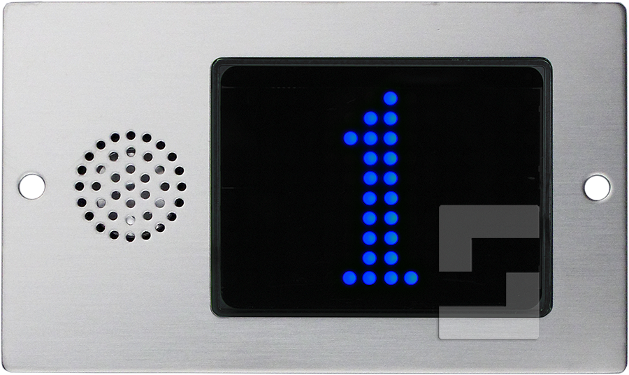 Haltestellen-Anzeige FD4-CAN, zur Einbaumontage, mit integriertem Lautsprecher (blaue Anzeige)