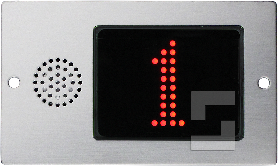SafeLine FD4, flush mounting with built-in speaker (red floor display)