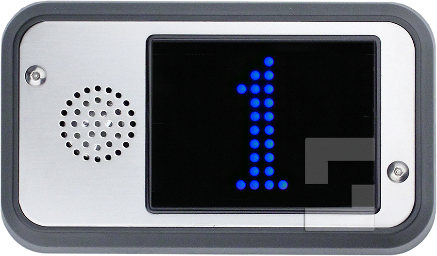 Etagedisplay FD4-CAN, opbouw montage met ingebouwde luidspreker (Blauw display)