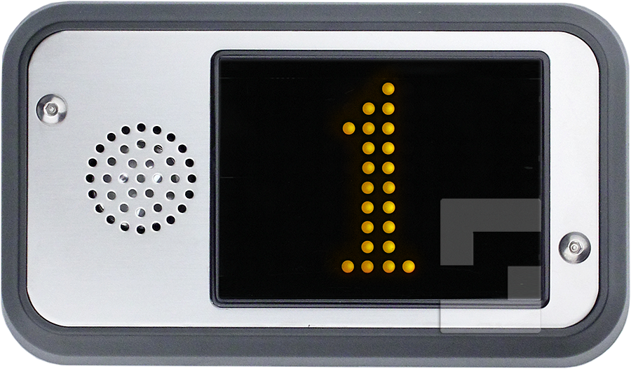 SafeLine FD4, utanpåliggande med inbyggd högtalare (gul våningsvisare)