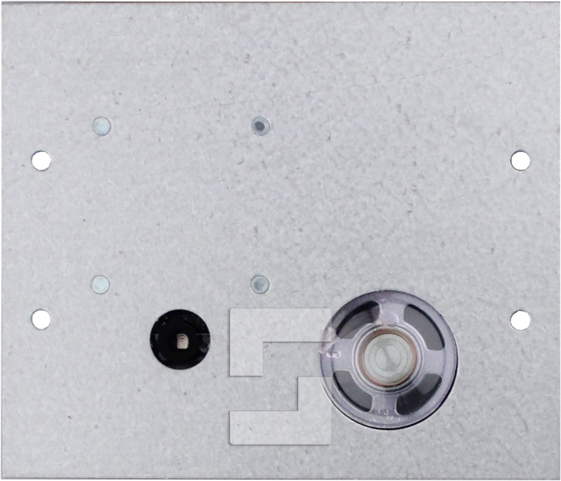 SL6-Fahrkorbsprechstelle, Montage hinter dem Fahrkorbbedienfeld; Mikrofon und Lautsprecher separat