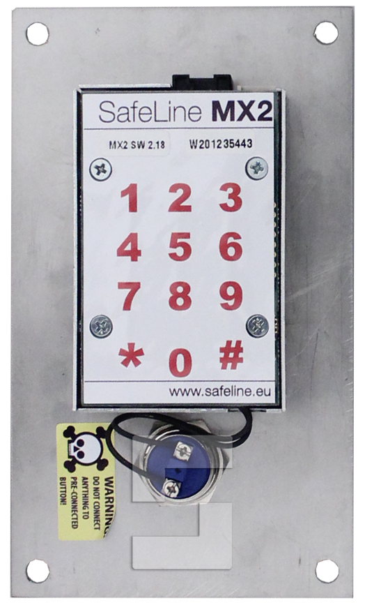 SafeLine MX2, infälld montering med LED-piktogram & larmknapp