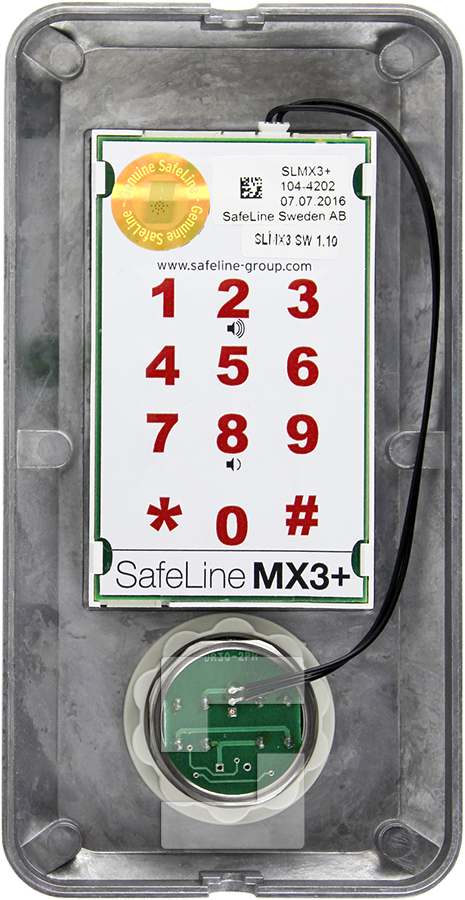 SafeLine MX3+ – Overflatemontert design, piktogrammer og knapp