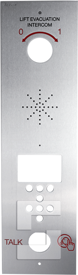 SafeLine EVAC frontplate, inngangsstasjon, ingen logo (EN)