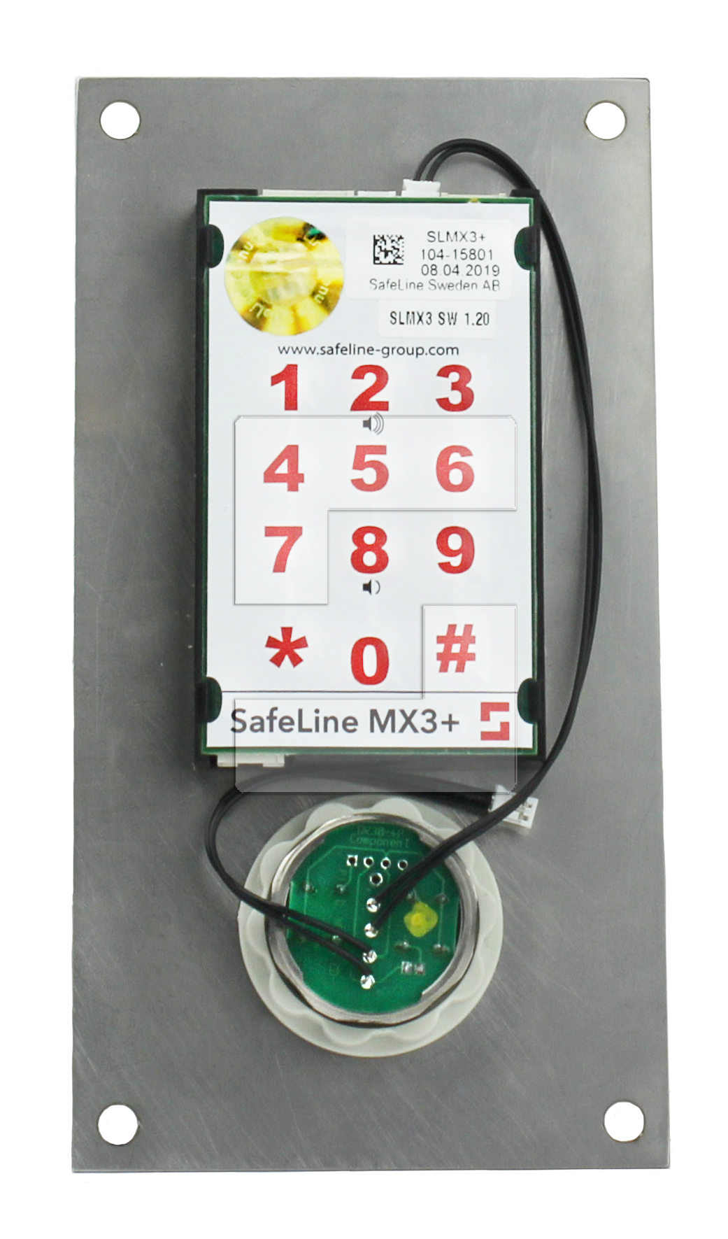 SafeLine MX3+, Innfelt montering med knapp med LED-lys
