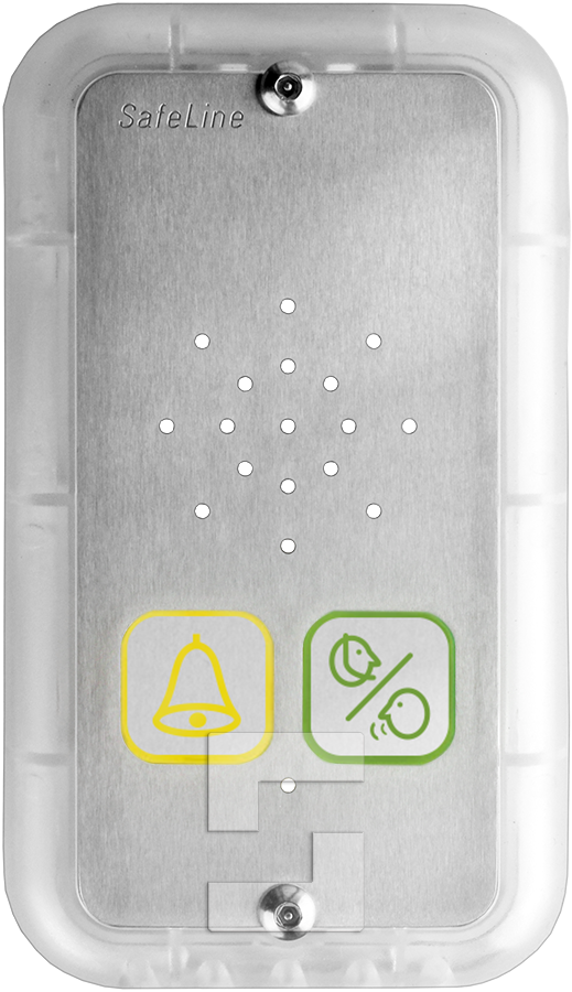 SafeLine SL6 voice station, surface mounting with pictogram lenses & emergency light frame