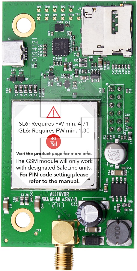 SafeLine SL6/GL6 GSM/4G instickskort