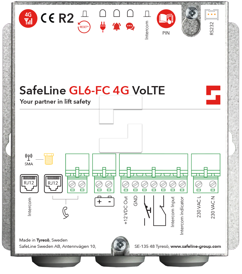 SafeLine GL6 GSM-Gateway 4G mit Vollgehäuse