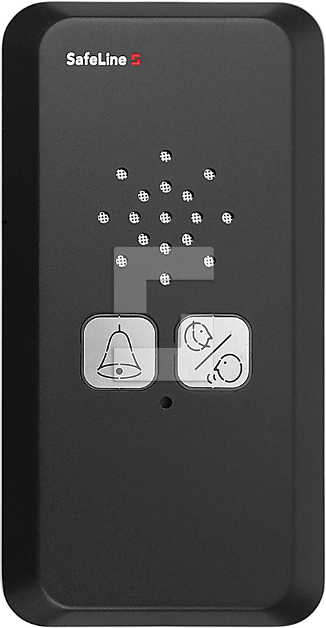 SafeLine MX3+, design for utenpåliggende montering, i mørk mattert svart med piktogramlinser