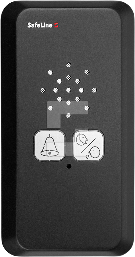 Poste à fréquences vocales SafeLine SL6, montage en applique et matériau noir avec lentilles pour pictogrammes
