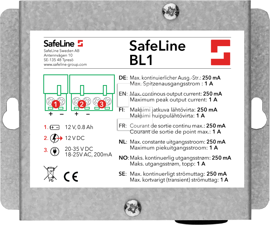 SafeLine BL1 batteribackup