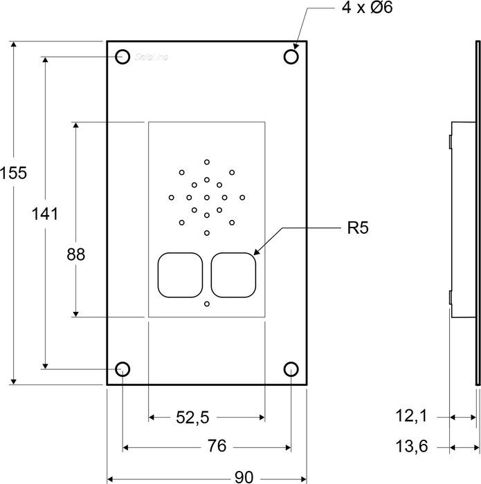 SafeLine SL6 voice station, flush mounting with pictogram lenses (2)