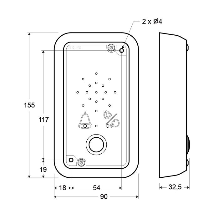 SafeLine 3000-cabinestation met noodalarmknop (opbouw). (3)