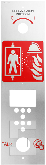 Platine avant SafeLine EVAC, poste d’entrée, gravée (anglais)
