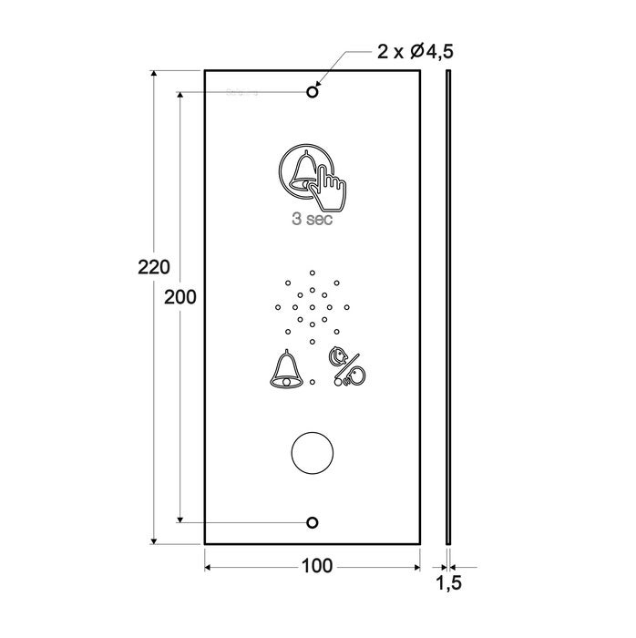 Windcrest replacement plate, with hole for button (2)