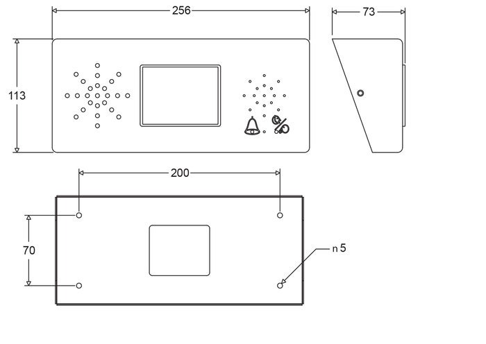 Pinta-asennettu ruostumaton teräskehys kaiuttimelle, SafeLine FD4:lle ja hätäpuhelinyksikölle. (3)