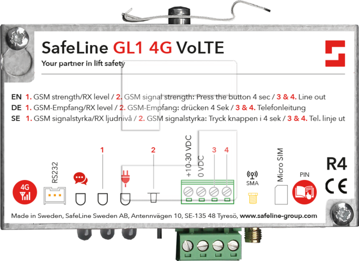 SafeLine GL1 GSM gateway 4G VoLTE