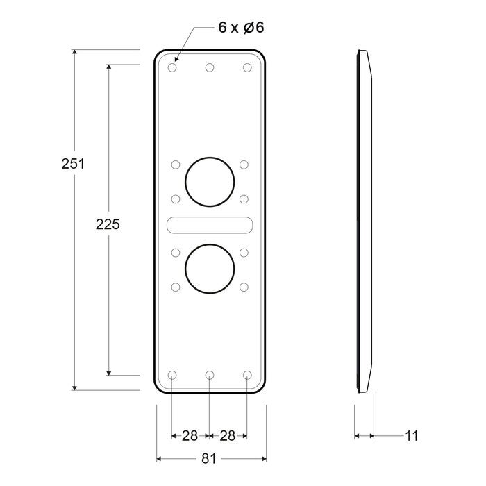 AVOX Landing opkaldspanel, 2 knapper (2)