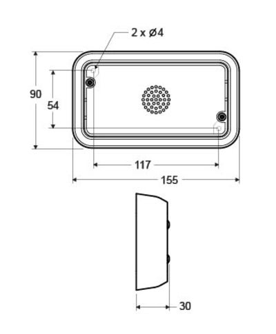 Kaiutin, pinta-asennettava levy, 2 m, avoin (3)