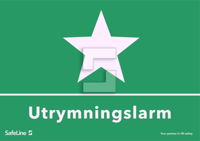 Skylt för utrymningslarm