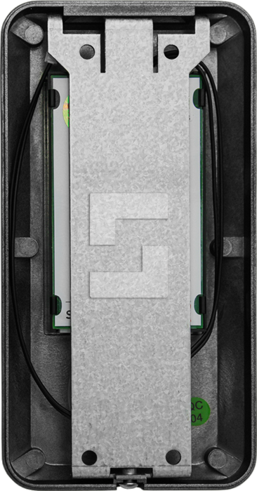 SafeLine MX3+, montage en applique et matériau noir avec lentilles pour pictogrammes et bouton (2)