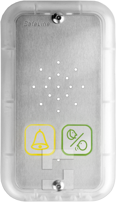 SL6-talestasjon – utenpåliggende montering med piktogramlinser og nødlysramme (1)