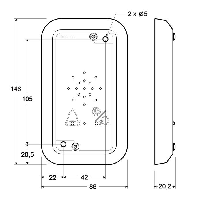 SafeLine SL6-spraakstation, opbouwmontage met led-pictogrammen (3)