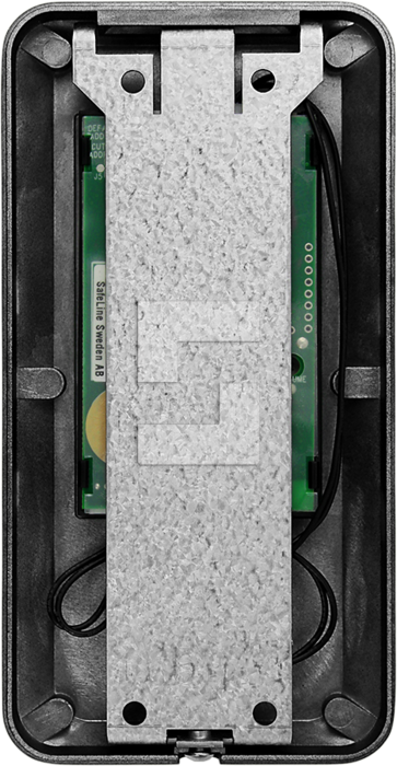 SafeLine SL6 spraakstation, opbouwmontageuitvoering in dark matter zwart met pictogramlenzen en knop (2)