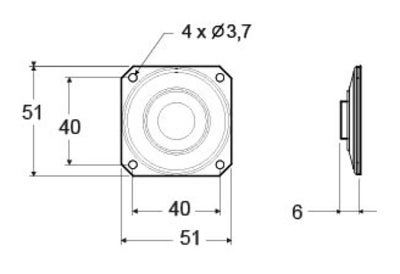 Speaker for arrival chime, 50x50 mm, 150 mm, open (3)