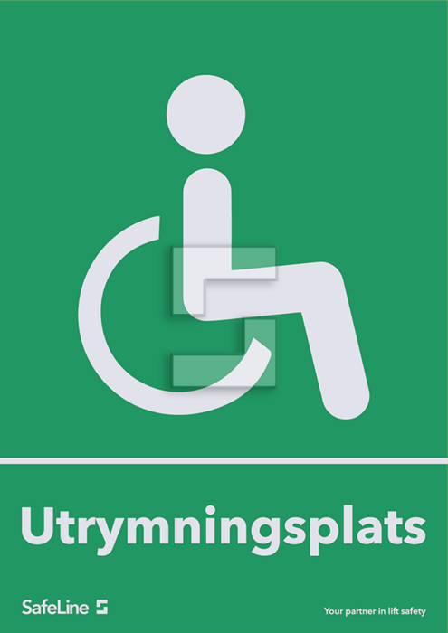 Skylt för utrymningsplats